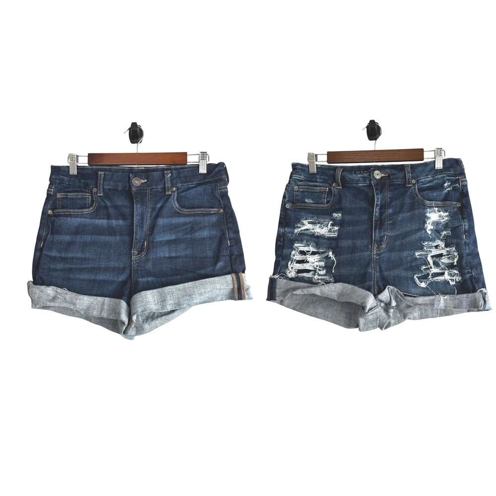American Eagle Women's Curvy Hi-Rise Shortie Shorts Next Level Stretch Sz 12